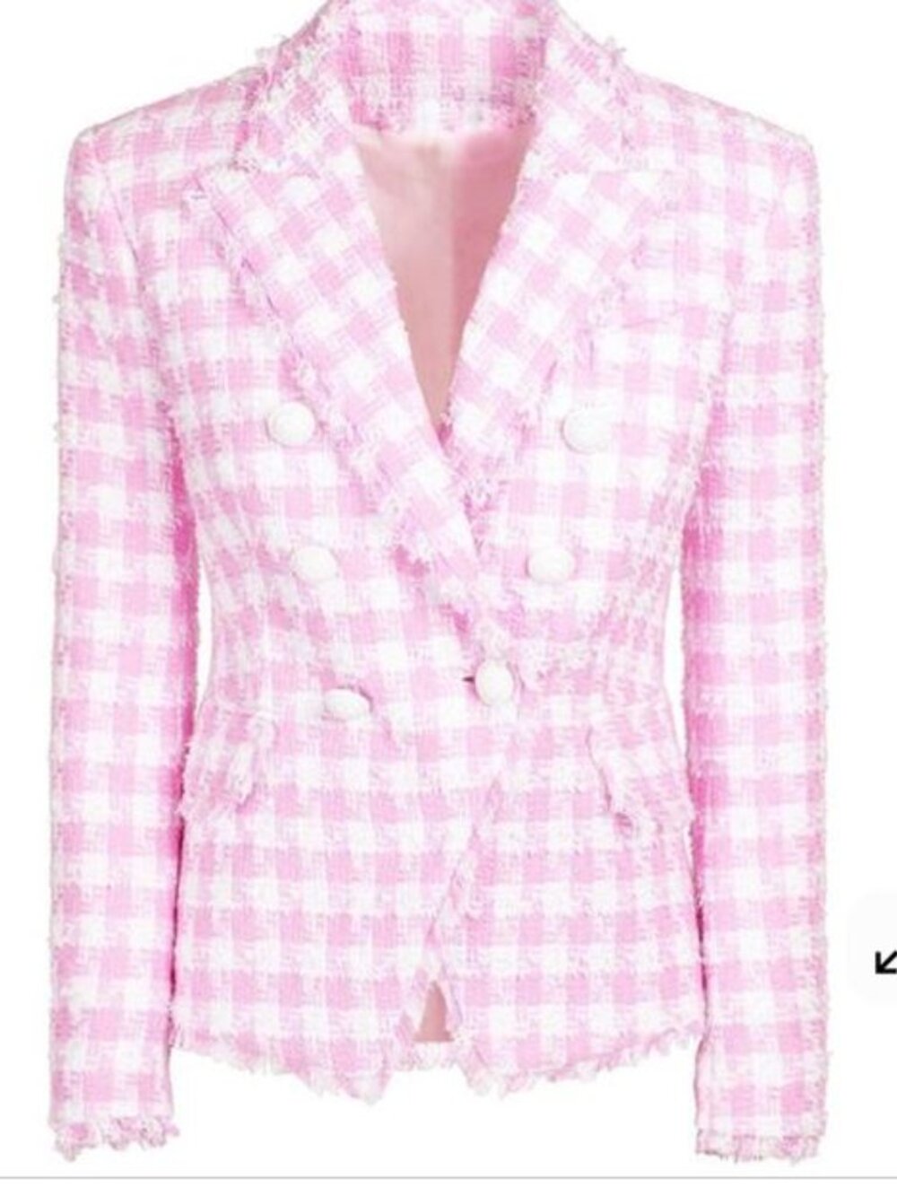 Pink and White Tweed Blazer (Fits like XS) - Picture 2 of 4